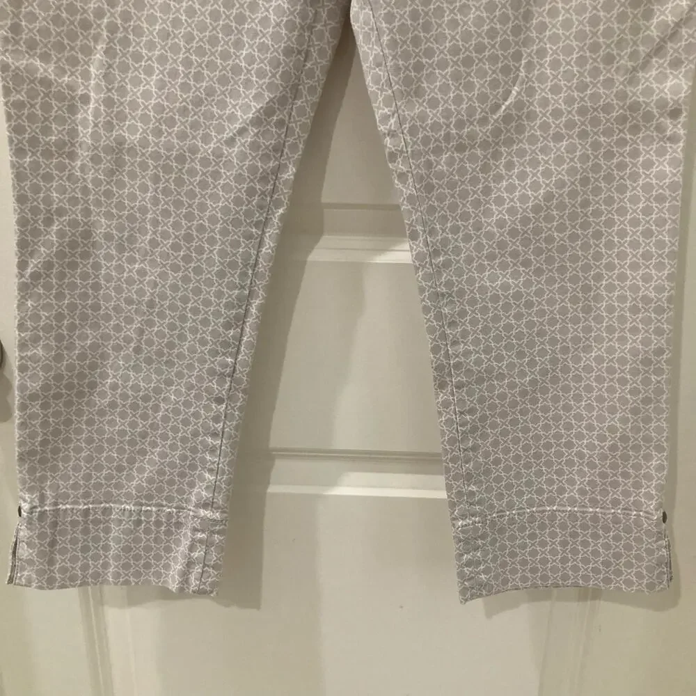 Anthropologie Idra Lilac Patterned Cropped Pants Size 6 - Picture 8 of 12
